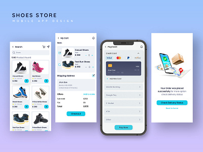 Credit Card Checkout - Shoes Store Mobile App