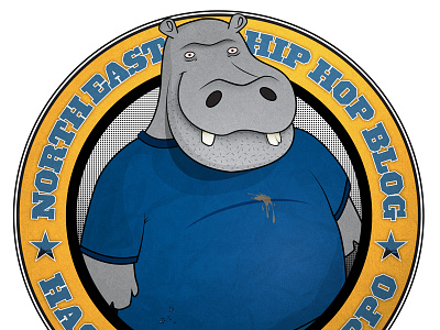 Hippo hip hop hippo illustration