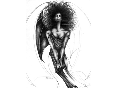 sexy vampire illustration sketch