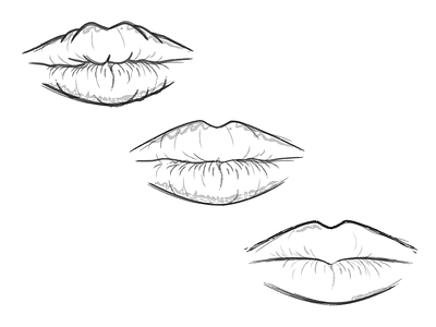 Lips illustration blackandwhite draw drawing illustrator lips vectorial