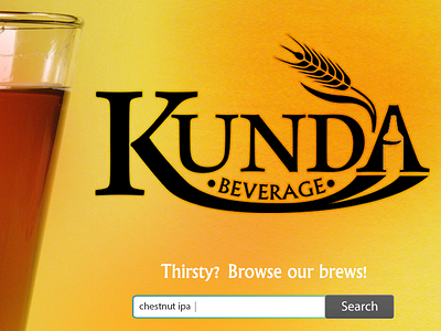 Kunda splash page beer! landing page logo splash