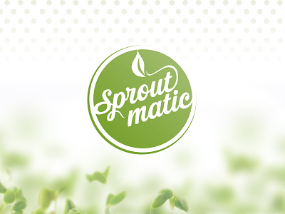 Sproutmatic branding logo one colour retro sprouts