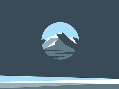 Mountain blue tones illustration logo mountain mountain range shadow vector