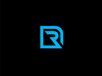R Logo brand branding building initial line logo logo one color r simple