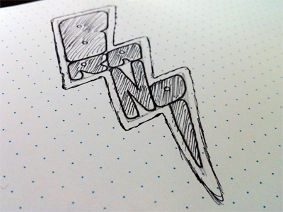 Bolt bolt lettering lightning sketch wip workinprogress