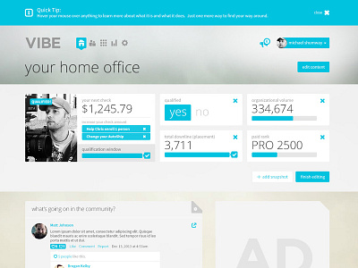 VIBE Home Page clean design interface minimal software ui ux