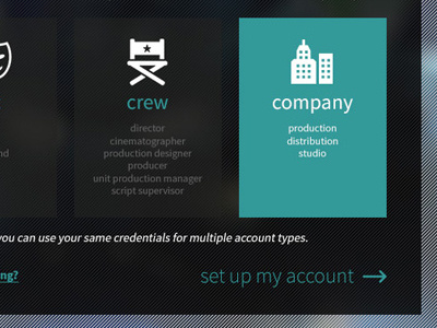 Film Base - Account Type design film interface ui ux web