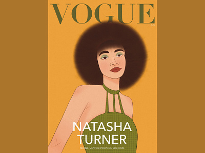 Natasha Turner beauty curly heir fashion graphic design illustration model procreate vogue women