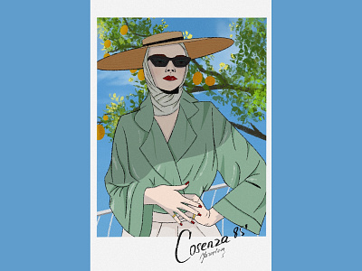 Cosenza 1985 beauty clouds fashion graphic design illustration lemons procreate sky summer tree women