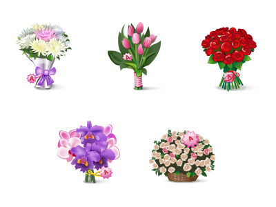 Flowers Gifts flowers gifts icons vector
