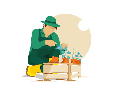 Let's do gardening animation art branding design flat illustration illustrator logo simple design vector web