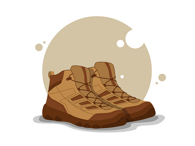 Mountaineering boots art boots character design flat illustration illustrator mountain simple design vector web