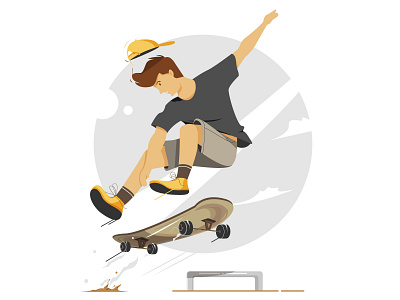 Skateboarding art branding character clean design flat illustration illustrator simple design skate skateboard sport sports branding