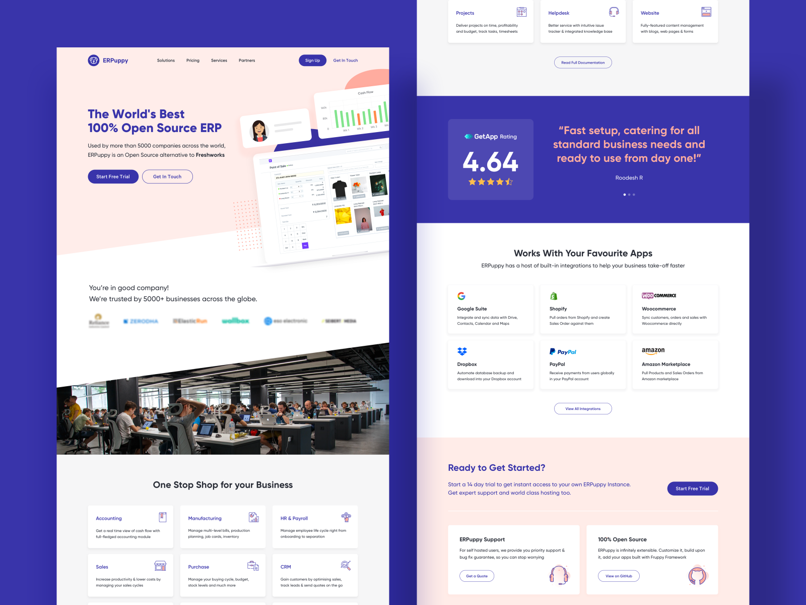 Landing Page for ERP Tool by Rohit M on Dribbble