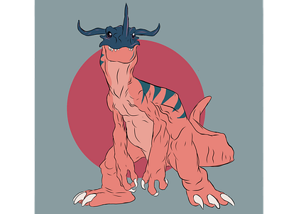 Greymon adobe illustrator illustration