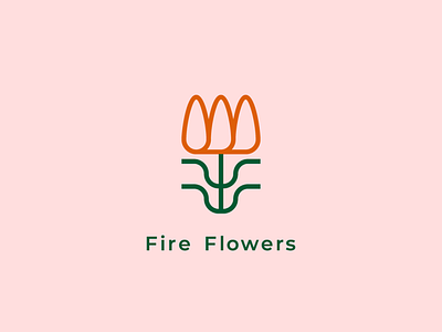 Fire Flowers artist design flat graphicdesign icon illustration illustrator logo logodesign minimal minimalism minimalist logo nature vector