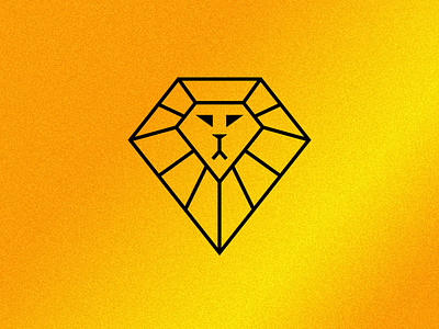 Lion Diamond adobe art artist black design flat gold graphicdesign icon illustration illustrator logo logodesign minimal minimalism minimalist logo simple vector