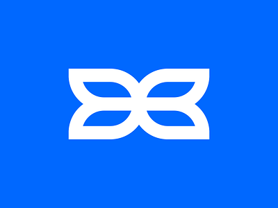X + Leaf Minimal logo blue branding design flat graphicdesign illustrator logo logodesign minimal pattern typography