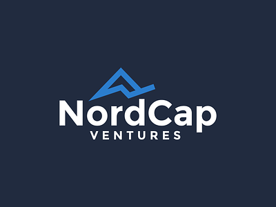 NordCap Ventures logo blue branding capital data flat icon line chart logo mark minimalist mountain navy blue simple statistics vector venture