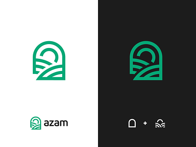 azam logo proposal arc branding colors design field flat logo minimalist outline simple