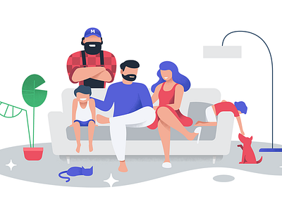 Family sofa illustration