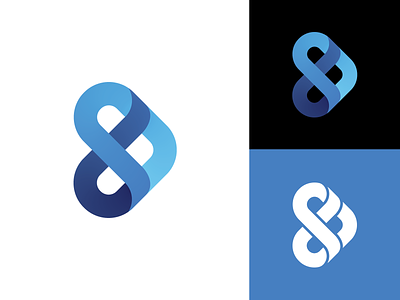D + S mark blue branding cyan flat gradient icon identity logo mark minimalist simple vector
