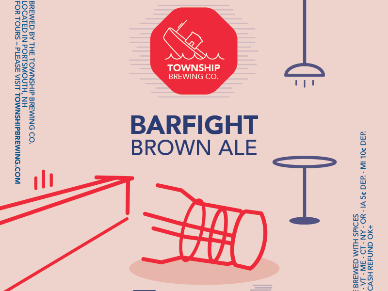 Township Brewing Co. Barfight Brown Ale beer bottle branding brewing company design