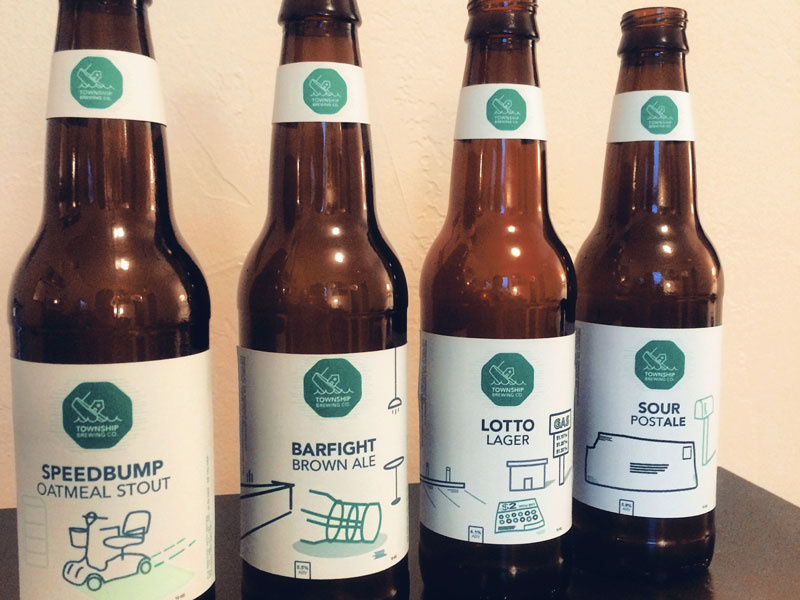 Township Brewing Co. beer brewing label mockup flat design mocked-up
