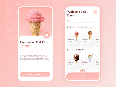 Ice Cream App - UI Design adobe xd app brand clean clean design creative ice cream app mobile mobile design ui ui design uidesign uxui