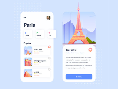 Paris - App Design adobe xd brand clean clean design creative design gradient graphic design ui ui design