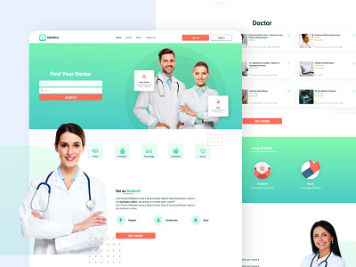 MediNow - Medical Directory Design adobe xd clean clean design creative design directory doctor gradient graphic design medical medical app ui design