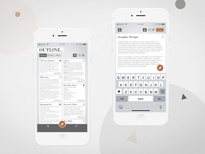 Outline - Note-taking app app ios app ios app design ios apps ios design mobile mobile app mobile app design mobile design mobile ui note taking notes notes app ui ui design ux