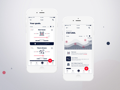 The Trust - Goal-saving, finance tracking and investing app app bancking finance flat ui goal investing ios ios app ios app design mobile mobile app mobile app design mobile ui money saving tracking ui user experience user interface ux