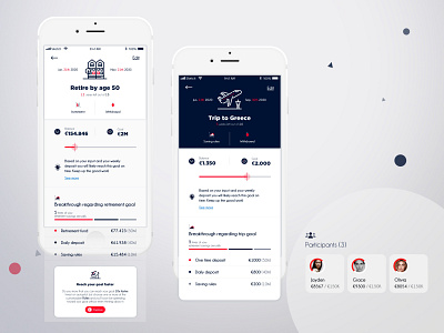 The Trust - Goal-saving, finance tracking and investing app app banking finance flat ui goal investing ios ios app ios app design mobile mobile app mobile app design mobile ui money saving tracking ui user experience user interface ux