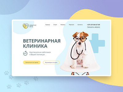 Landing page of Veterinary clinic