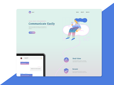 Landing Page - Chat App app design desktop ui