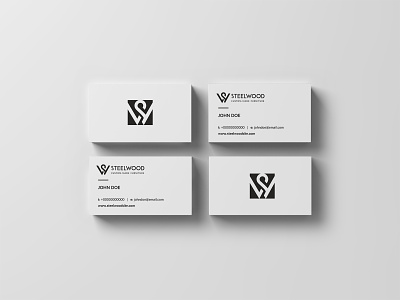STEELWOOD branding business card design logo logo design minimal monogram monogram letter mark monogram logo simple logo vector