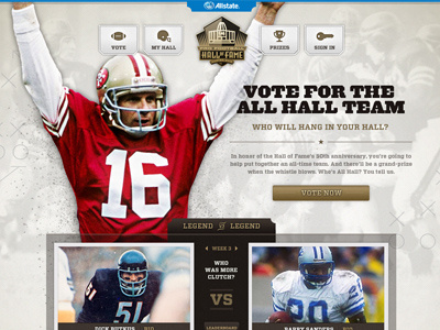 Allstate All-Hall Contest football promotion website