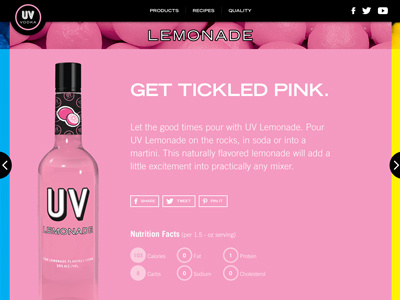 UV Vodka Website - Lemonade