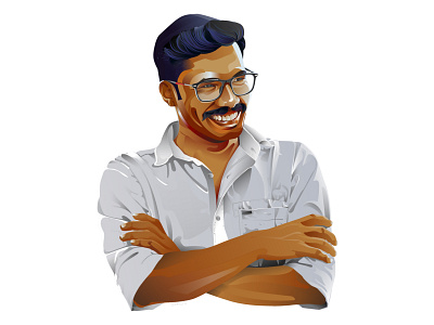 Myself adobe illustrator design digital art digital illustration digitalart illustration indian portrait self portrait style vector