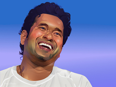 Sachin Tendulkar adobe illustrator cricket design digital art digital illustration digitalart icon illustration indian legend portrait style vector