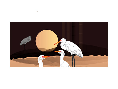 Storks adobe illustrator design digital art digital illustration digitalart illustration indian style vector