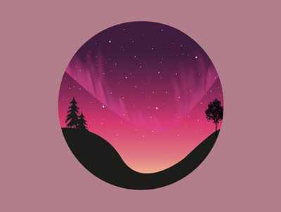 B O R E A L I S art aurora borealis boreal borealis illustration illustration art illustrations illustrator night pink