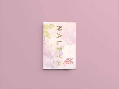 Invitation card baby birthday birthday card butterfly cards design designer designs girl girly gold golden illustration pink rose typo typogaphy typography