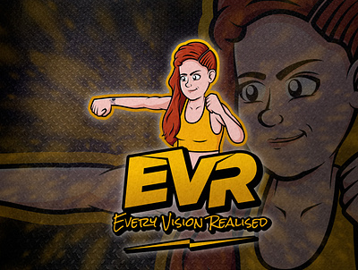 EVR logo and Character - Female Athlete/fighter personal brand athlete branding branding character character design design female athlete female fighter illustration logo mark mascot mma mma fighter vector