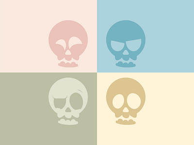 Skull set character decor illustration logo skull vector