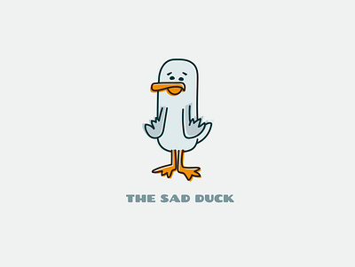 The sad duck artwork branding design character design flat design flat illustration illustration logo logo design logotype vector