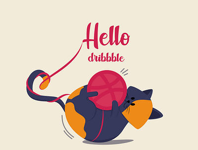 Hello adobe illustrator cat firstshot illustration minimal vector