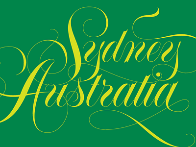 Sydney Australia design lettering spencerian type vector