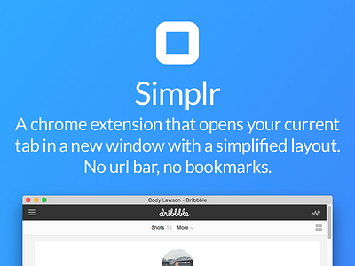 Simplr - Chrome Extension bookmark chrome extension presentation screenshot simple page simplr url